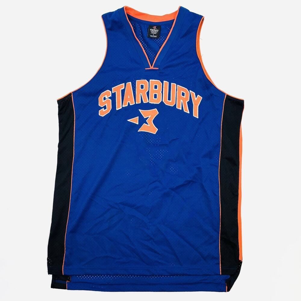 Vintage Starbury Basketball Jersey Mens Large Blue Stephon Marbury #3 Stitched